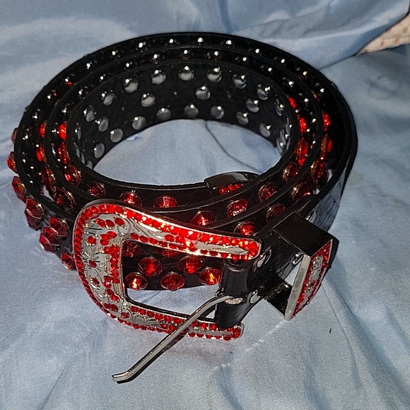 Platini brand BB simon style belt, red and black, large - Picture 1 of 1